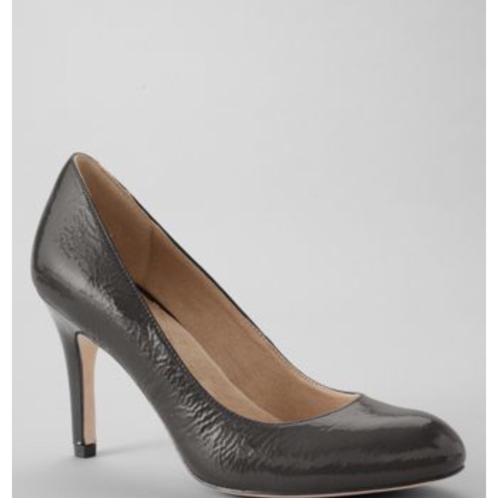 Lands' End Ashby Patent Gray High Heels SZ 8